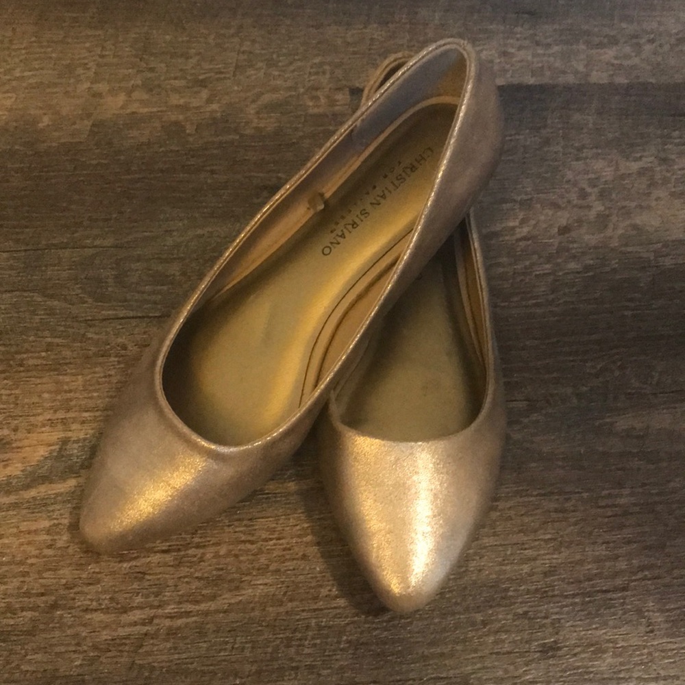 Christian Siriano Gold Flats